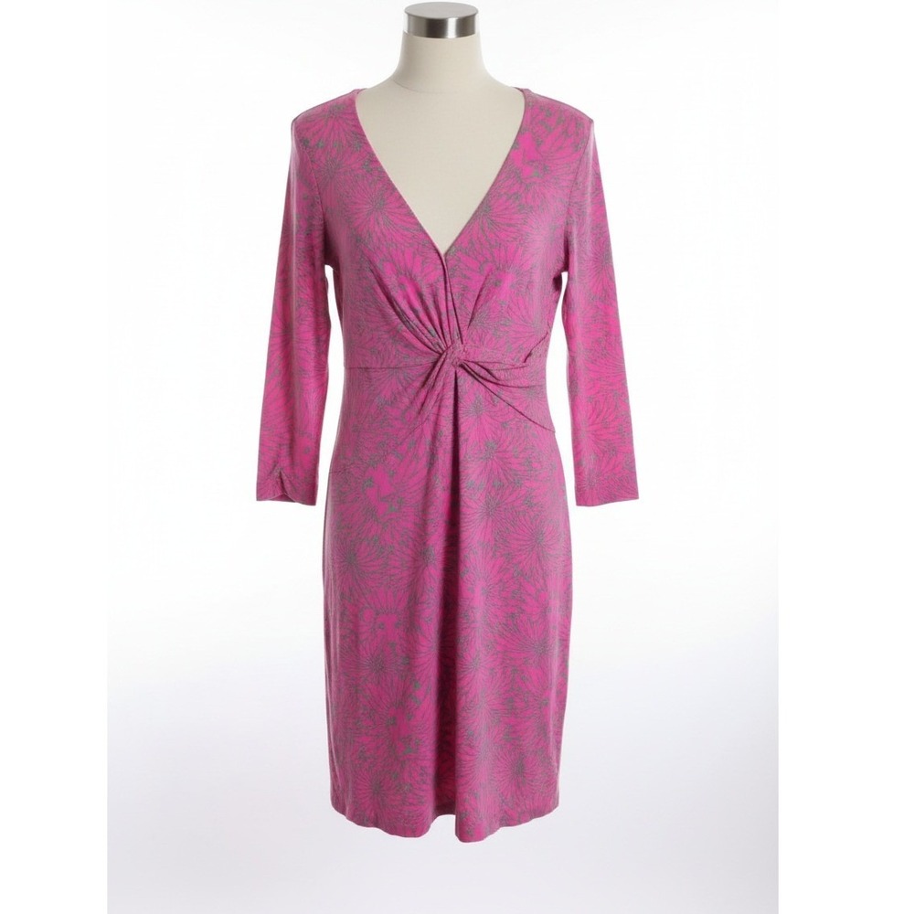 Lilly Pulitzer S Pink Y2K‎ Vtg Danni Hidden Kitten Lion Twist 3/4 Sleeve Dress